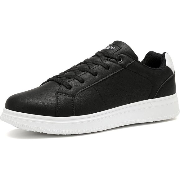 Men's  Black Casual Fashion Dress Sneakers Classic Lace-Up Lightweight Shoes - Picture 1 of 9